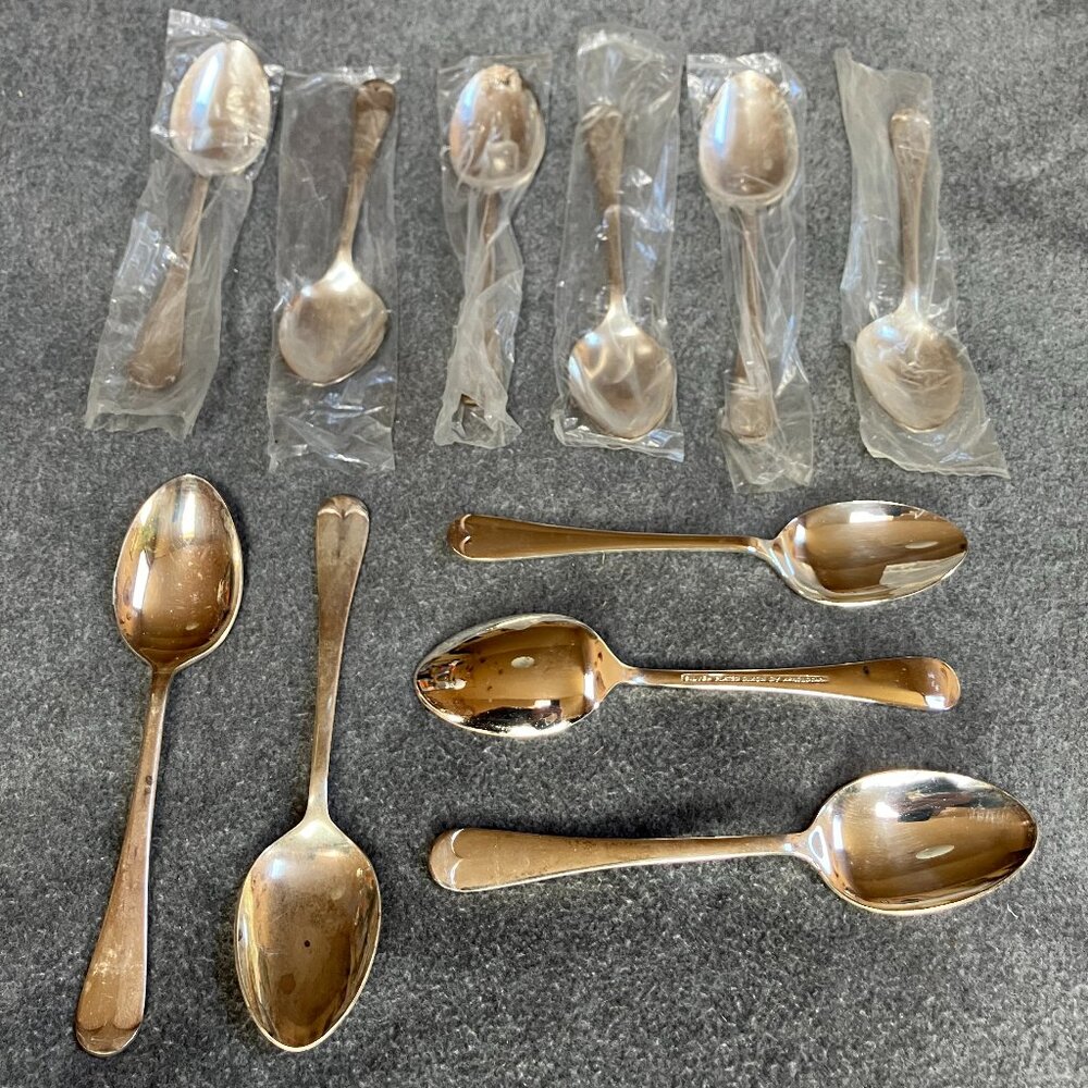 New/Other Vintage SET of 11 Dixon by Arnold Silver Plate Dinner Spoons Japan